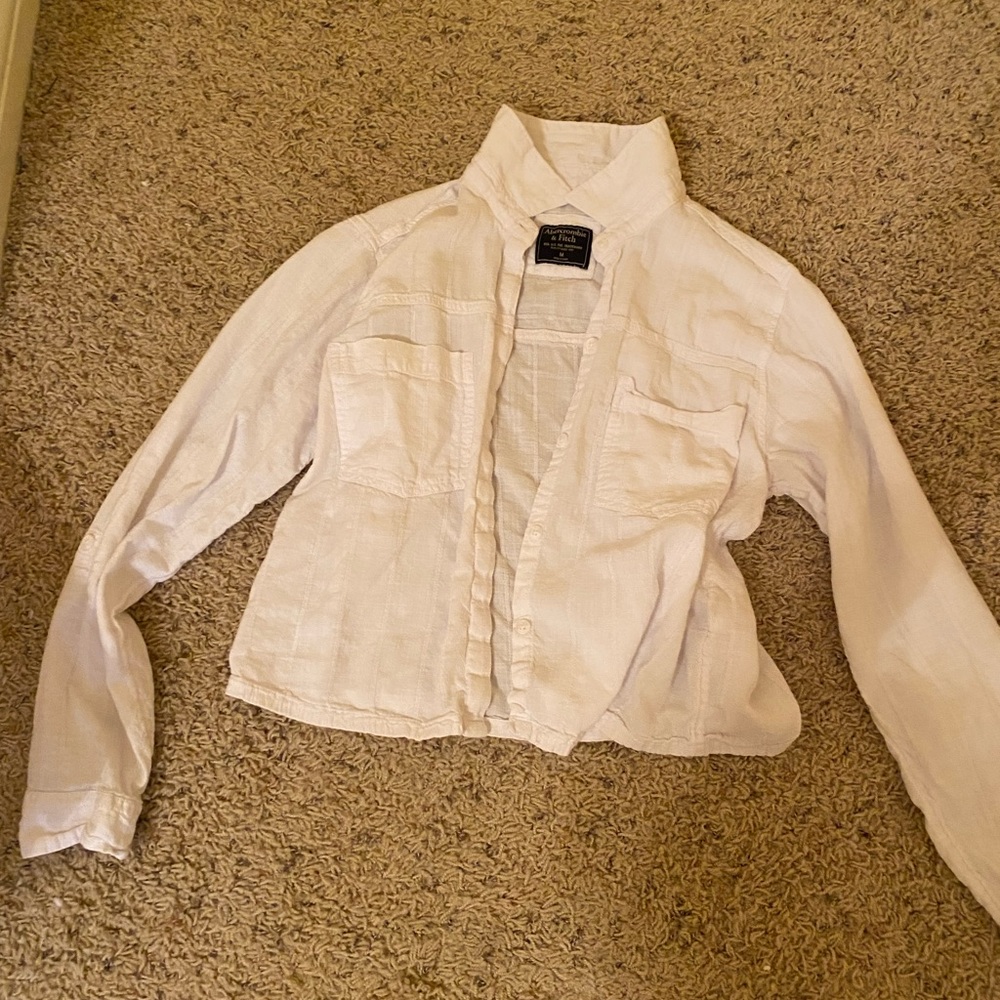 White Abercrombie and fitch long sleeve